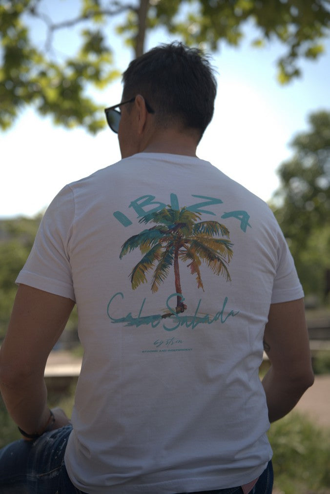 IBIZA Palme Weißes T-Shirt