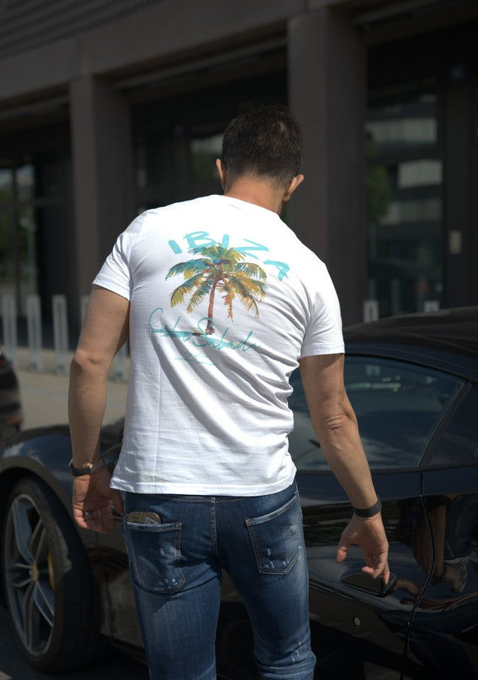 IBIZA Palme Weißes T-Shirt