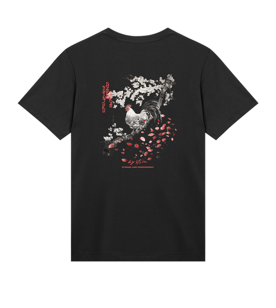 ROOSTER GREY - SAKURA TREE SHINJUKU TEE Black