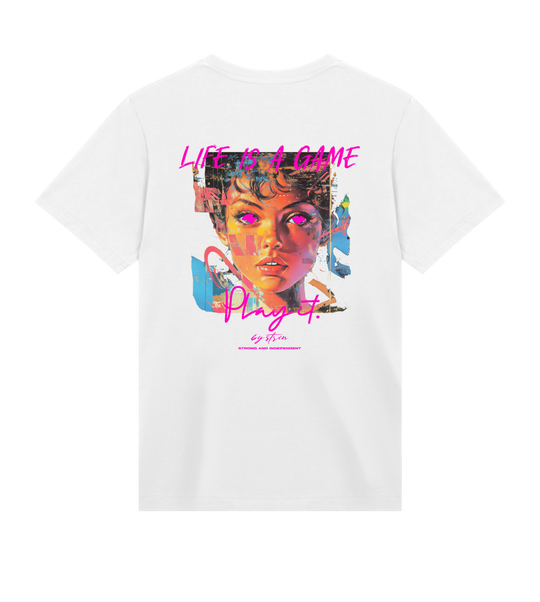 80s WOMEN - LIFE IS A GAME PLAY IT TEE Off White