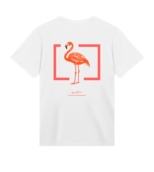 FLAMINGO - RECHTECKIGES ROTES T-SHIRT Off White